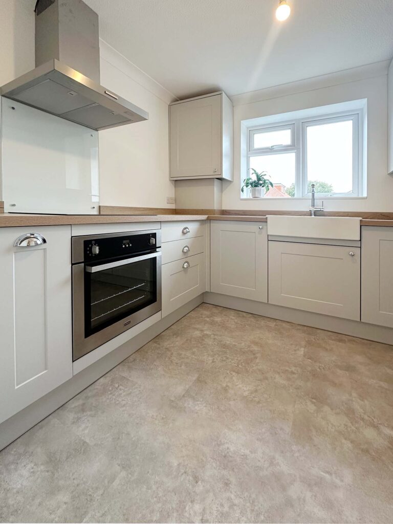 Halton Property Service; organised Dove Grey kitchen
