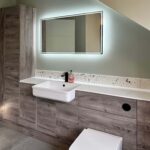 Halton Property Service; Wood panel bathroom storage solution